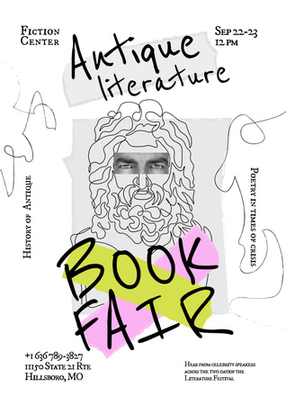 Book Fair Announcement Poster Modelo de Design