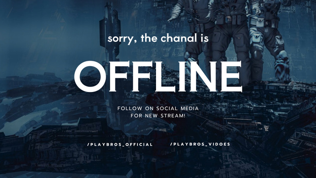 Gaming Channel Promotion Twitch Offline Banner Design Template