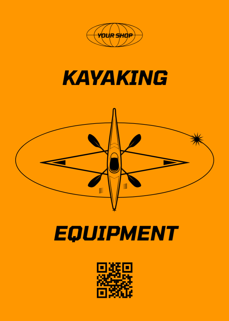 Kayaking Equipment Sale Offer Ad Postcard 5x7in Vertical Design Template