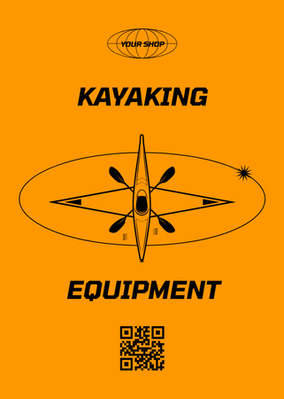Kayaking Equipment Sale Offer Postcard 5x7in Vertical Design Template