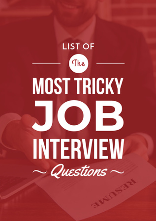 Designvorlage Job Interview Tricks with Candidate showing Resume für Flyer A7