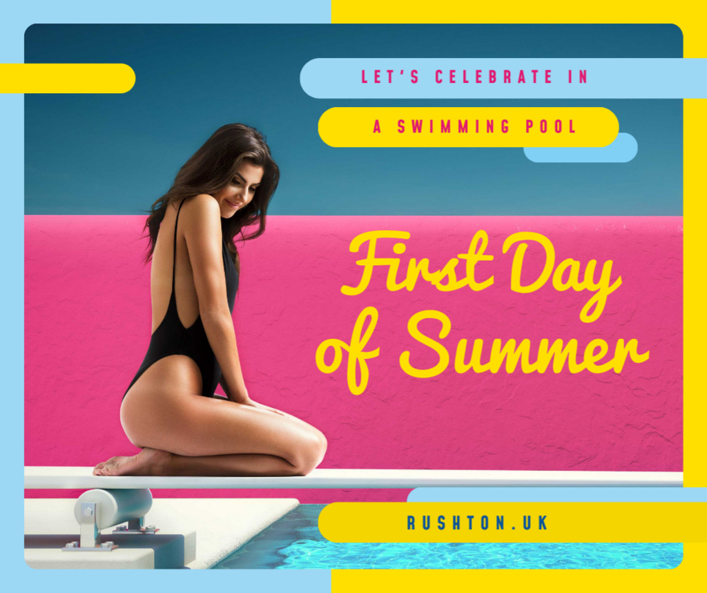 Template di design Sale on First Day of Summer Facebook