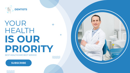 Healthcare Clinic Ad with Mature Doctor Youtube Design Template