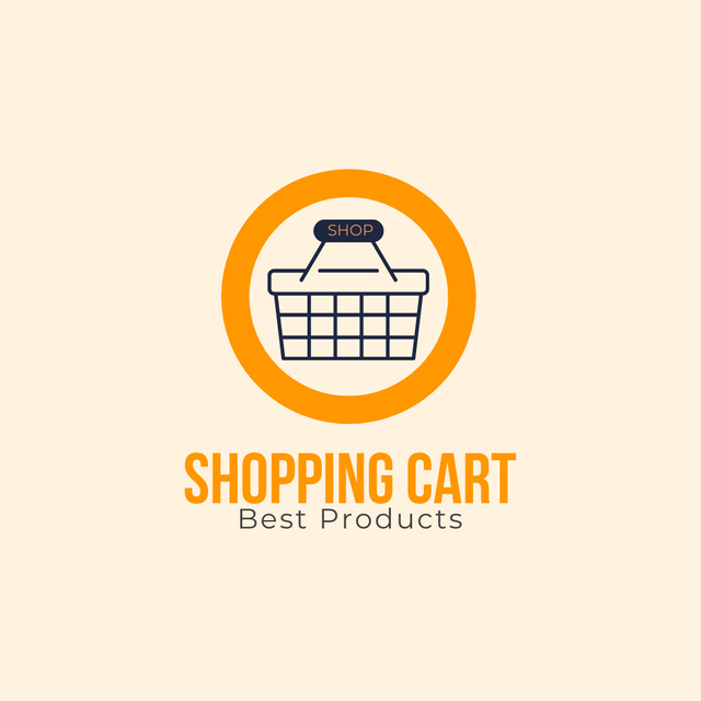 Store Ad with Shopping Basket Logo Πρότυπο σχεδίασης