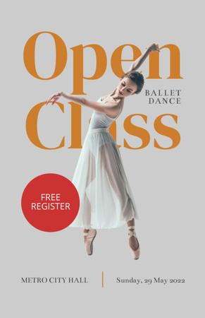 Beautiful Ballerina Practicing Ballet Dance Flyer 5.5x8.5in Design Template