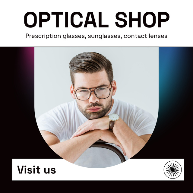 Plantilla de diseño de Prescription Offer for Glasses and Contact Lenses Animated Post 