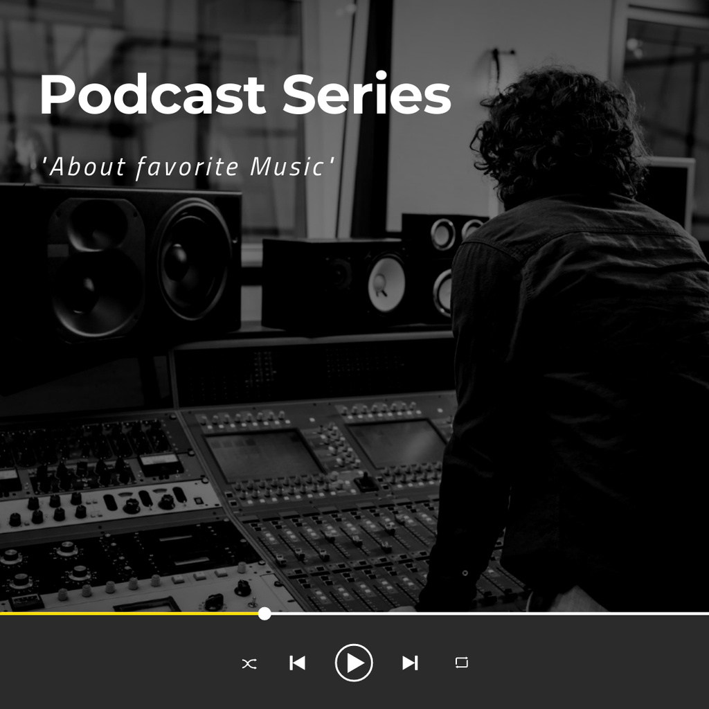 Designvorlage Listen To A Podcast About Favorite Music für Instagram