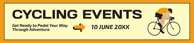 Ontwerpsjabloon van Ebay Store Billboard van Cycling Event Announcement on Yellow