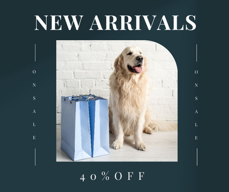 Template di design Sale Announcement with Funny Dog Facebook