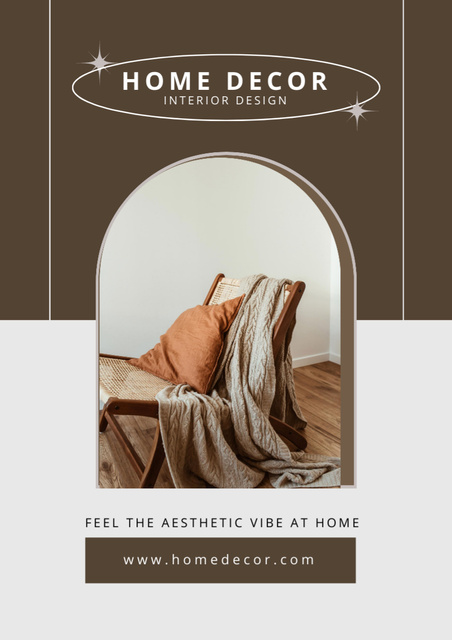 Home Decor Services with Cozy Armchair Poster A3 tervezősablon