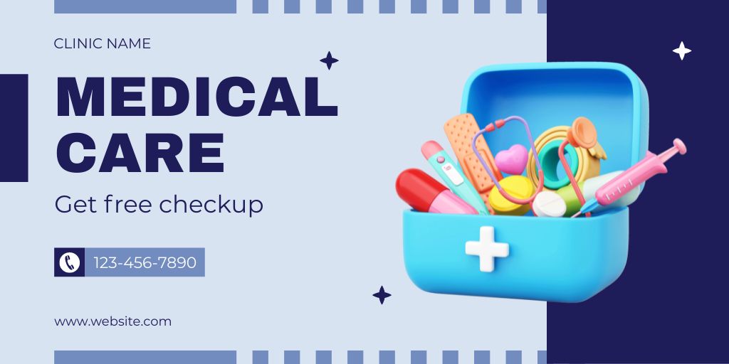 Medical Care Services with Pills in Box Twitter – шаблон для дизайна