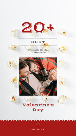 Designvorlage Happy Lovers watching Valentines Movies für Instagram Story