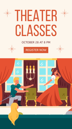 Registration for Theater Class for Actors Instagram Story Design Template