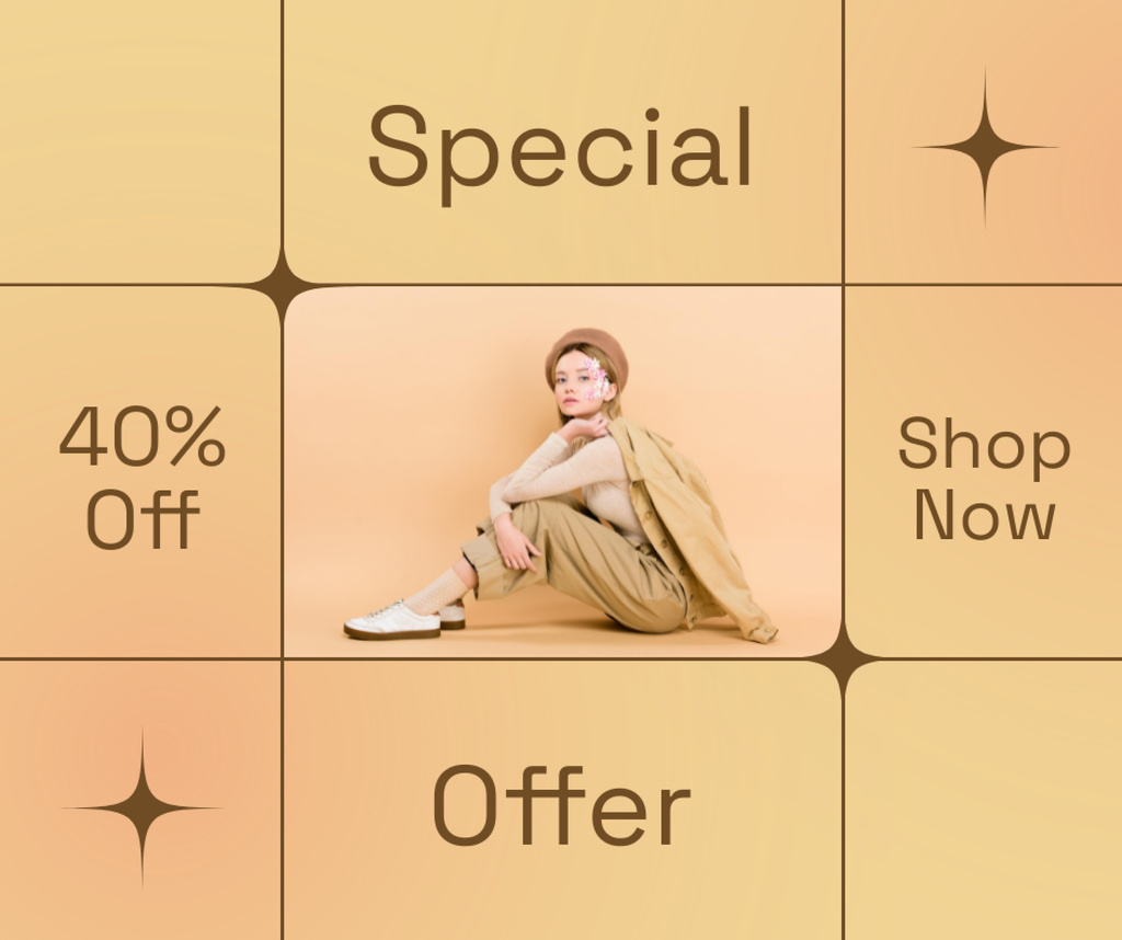 Template di design Trendy Yellow Outfit At Discounted Rates Offer Facebook