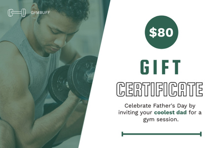 Gym Gift Certificate for Father's Day Gift Certificate Design Template
