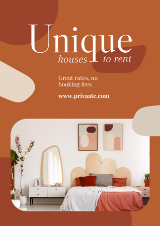 Rent Offer of Cozy House Poster A3 Design Template