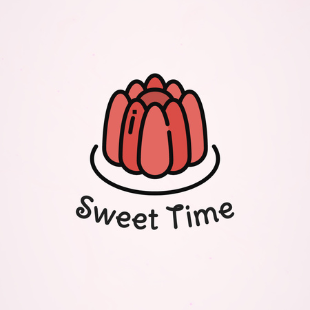 Anúncio de padaria deliciosa com um cupcake delicioso Logo Modelo de Design