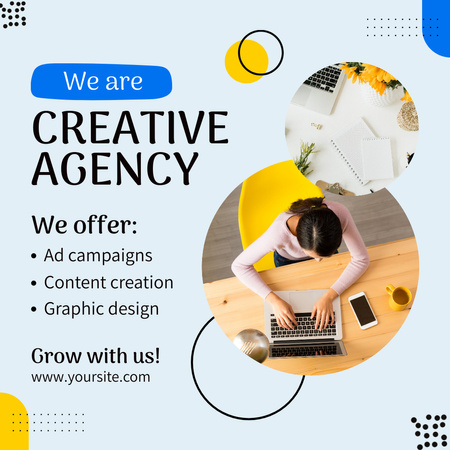 Professional Creative Agency Services Offer Animated Postデザインテンプレート