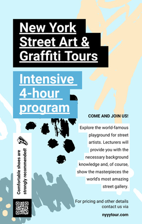 Platilla de diseño Graffiti Tour promotion on Colorful abstract pattern Invitation 4.6x7.2in