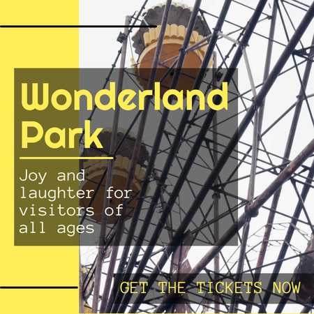 Roda gigante inspiradora para todas as idades no Wonderland Park Animated Post Modelo de Design