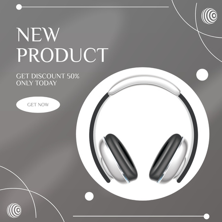 Plantilla de diseño de Offers Discounts on Wireless Headphones Only Today Instagram 