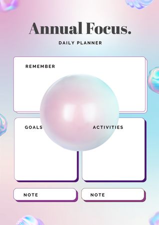 Annual Planner with Bubble Schedule Planner Design Template
