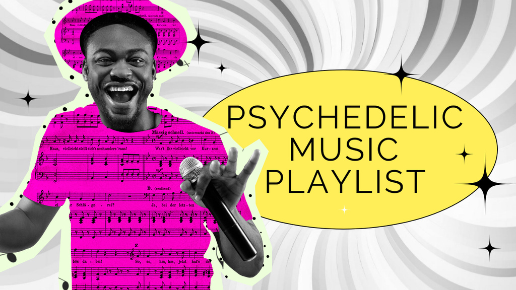 Modèle de visuel Psychedelic Music Playlist - Youtube Thumbnail