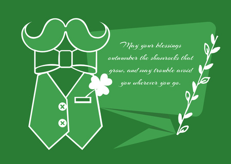 Wishes for a Joyous and Blessed St. Patrick's Day Card Design Template