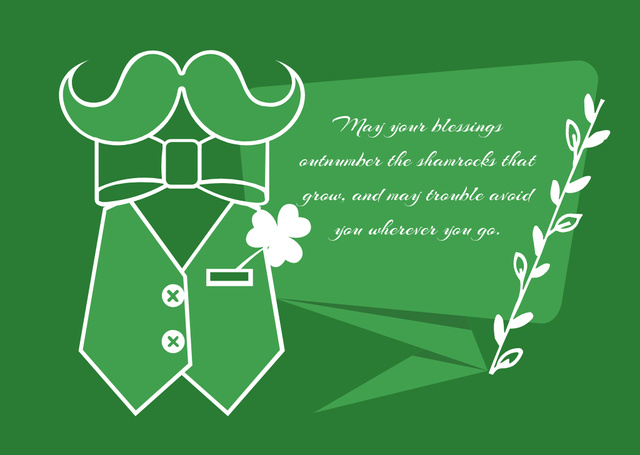 Plantilla de diseño de Wishes for a Joyous and Blessed St. Patrick's Day Card 