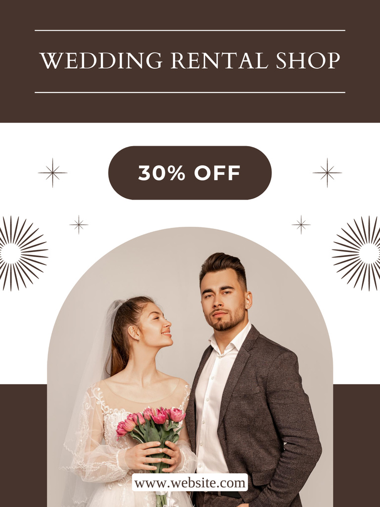 Wedding Clothes Rent Shop Ad Poster USデザインテンプレート