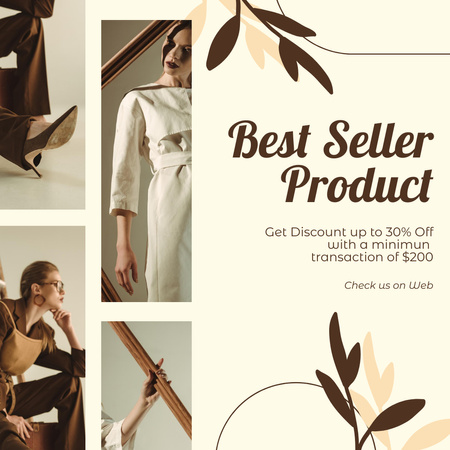 Sale Ad with Women in Elegant Outfits Instagram Design Template