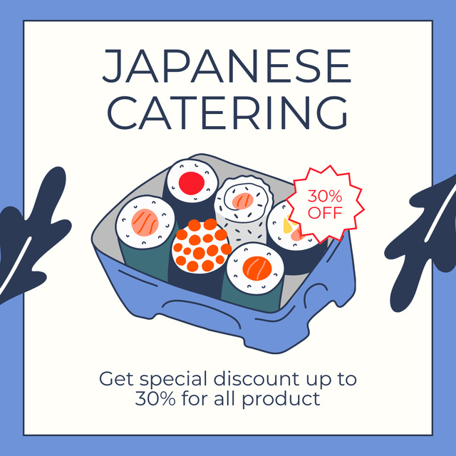 Ad of Catering Services with Japanese Cuisine Instagramデザインテンプレート