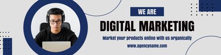 Platilla de diseño Results-driven Digital Marketing Agency Promotion LinkedIn Cover