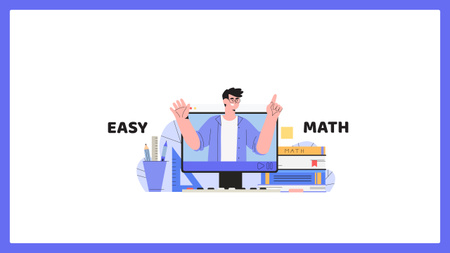 Ontwerpsjabloon van Youtube van Man Teaching Math Online