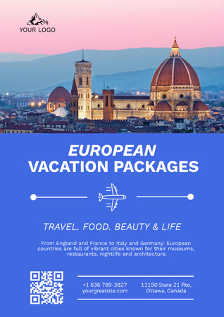 European Vacation Tour Poster Design Template