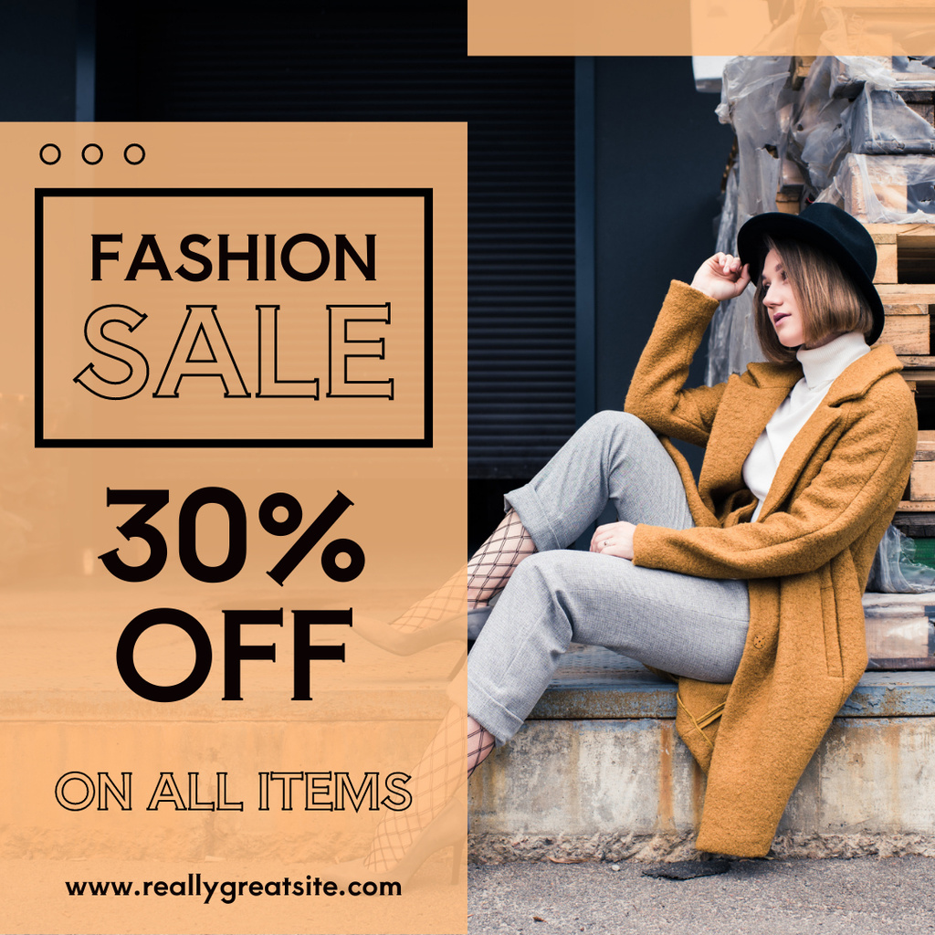 Exclusive Fashion Autumn Sale On All Items Instagram Design Template