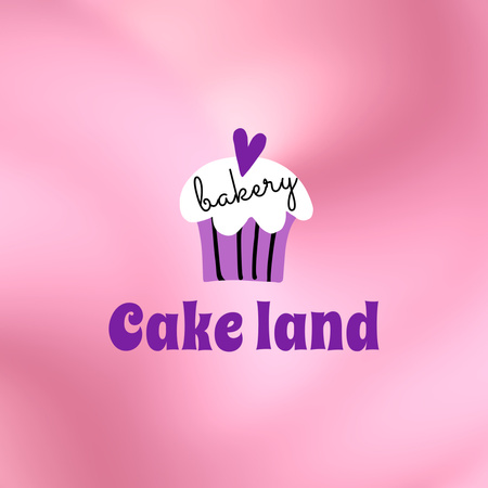 Professional Bakery Promotion With Cupcake Logo Design Template