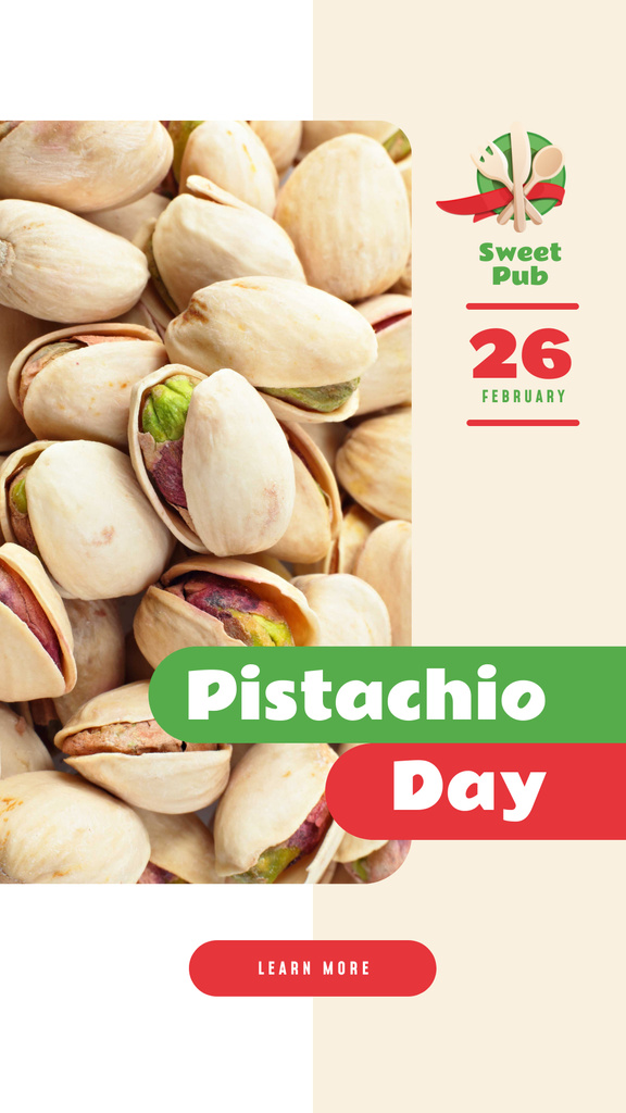 Modèle de visuel Pistachio Day Offer Salted Nuts - Instagram Story