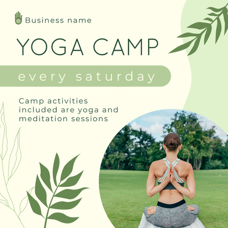 Ontwerpsjabloon van Instagram van Yoga Camp Ad