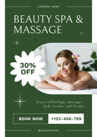 Spa and Massage Studio Promotion Poster Design Template