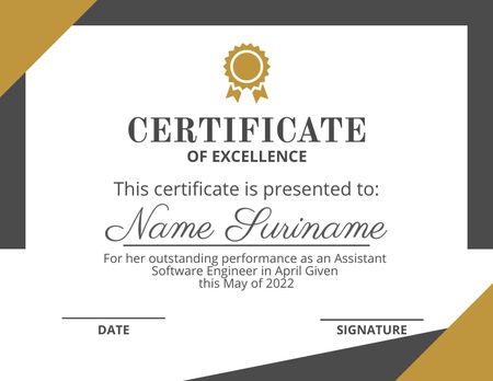 Business Achievement Award in Black and White Certificate tervezősablon