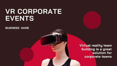 Plantilla de diseño de Virtual Corporate Events Ad with Young Woman FB event cover 