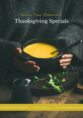 Thanksgiving Special Menu with Tasty Vegetable Soup