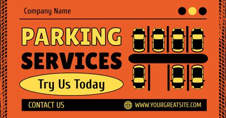 Parking Service with Car Illustration Facebook AD Design Template
