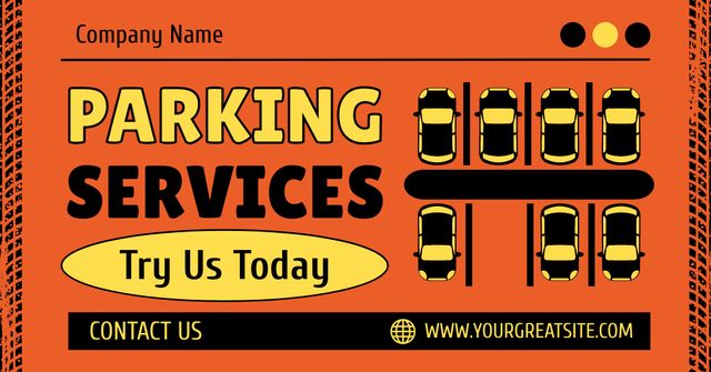 Parking Service with Car Illustration Facebook AD Modelo de Design