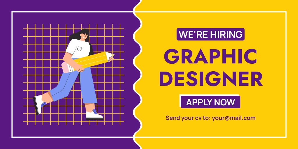 Modèle de visuel Apply Now to Vacancy of Graphic Designer - Twitter