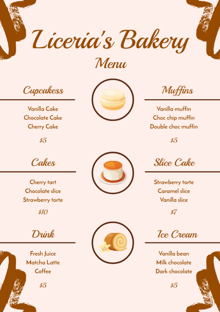 Bakery's Offer of Cakes and Muffins Menu – шаблон для дизайна