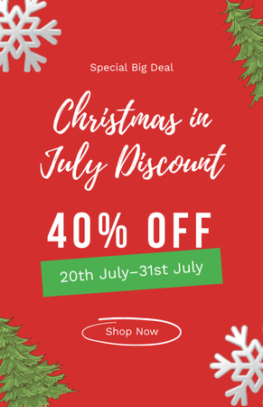 July Christmas Discount Announcement Flyer 5.5x8.5in Design Template