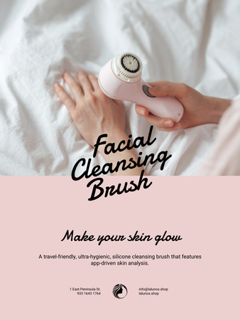 Special Offer with Woman applying Facial Cleansing Brush Poster 36x48in Design Template