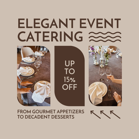 Services of Elegant Event Catering with Discount Instagram Design Template